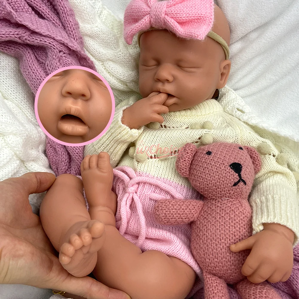 

20" Dark Skin Loulou Silicone Reborn Baby Girl/Boy Painted/Unpainted Realistic Adorable Visible Veins Doll Kids Birthday Gift