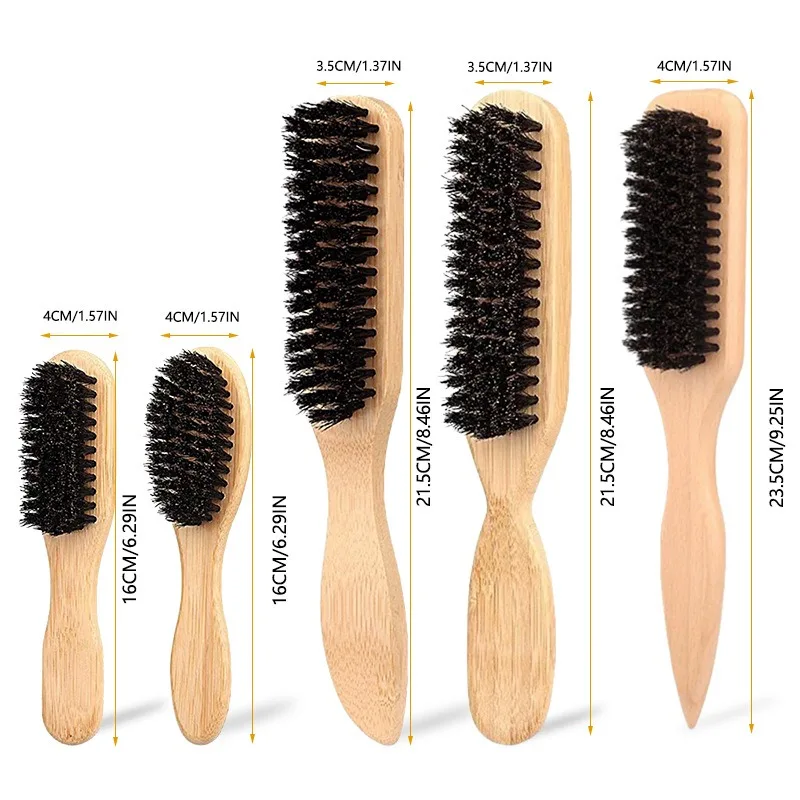 Cepillo de Masaje para Cabeza de Madera de Bambú con Aceite de Crin de Cerdo, para Separar y Dividir el Cabello, para Suavizar el Cabello, Peinar Coletas y Moños