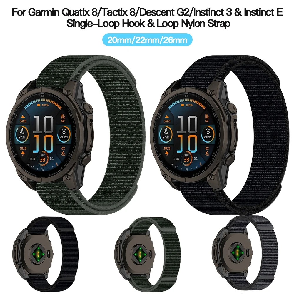

Premium Magic Loop Nylon Strap for Garmin Quatix8 Tactix8 Descent G2 Instinct3/E For Smart Watch Accessories
