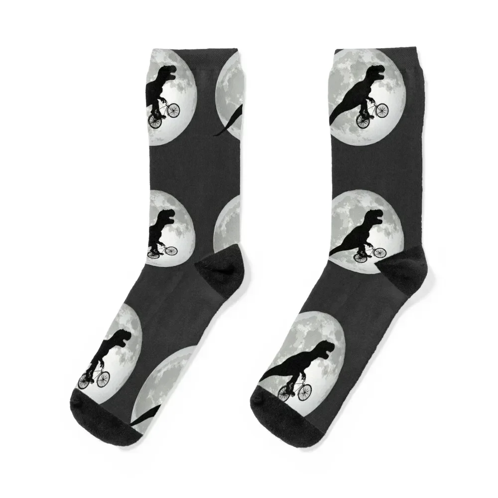 

A t-rex riding a bike through the night sky. Socks retro Run Men's Socks Luxury Women's