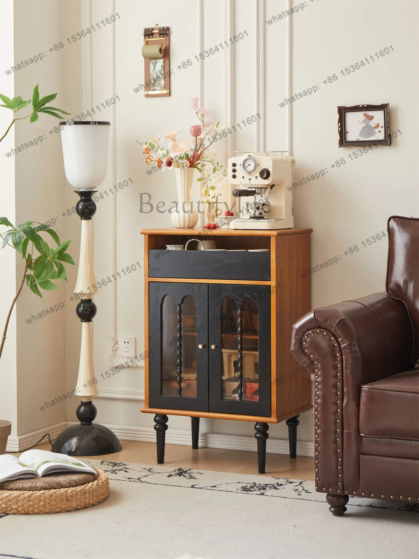 

2026 new medieval sideboard wallboard wall-against integrated storage cabinet
