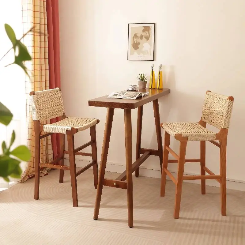 

Minimalist Wood Bar Stools Kitchen Industrial Restaurant Counter Bar Stools Dining Breakfast Sillas De Comedor Furniture