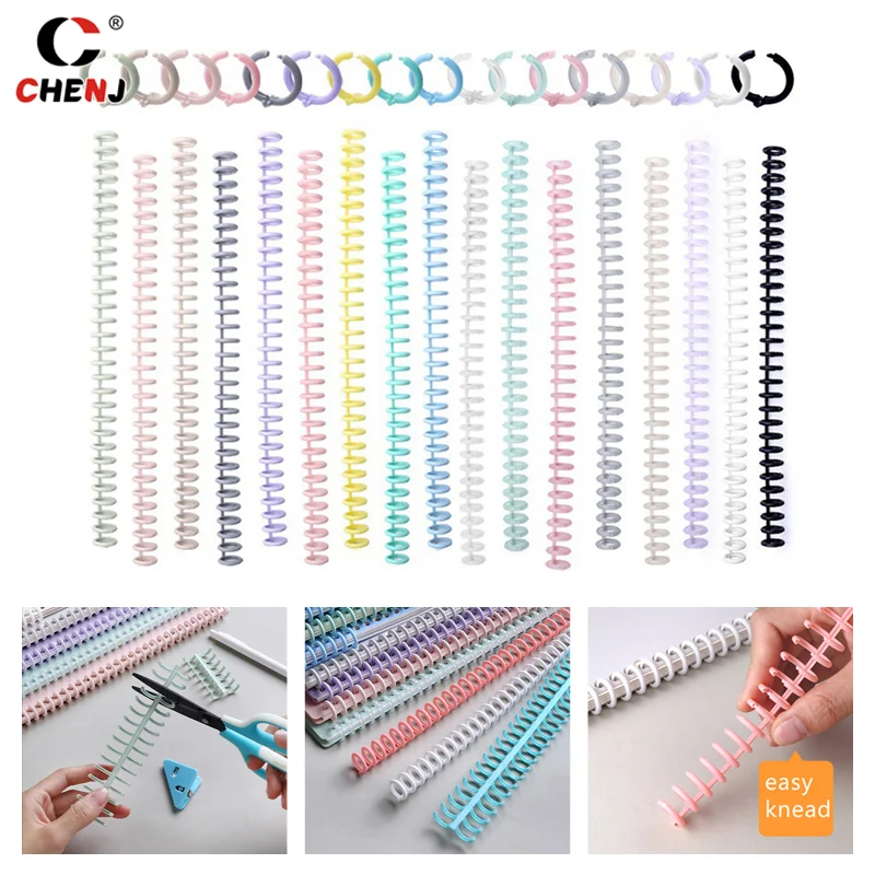 12/22mm 30 Holes Loose-leaf Plastic Binding Ring Spring Spiral Rings Binder Strip For A4 Paper Notebook Office Supplies