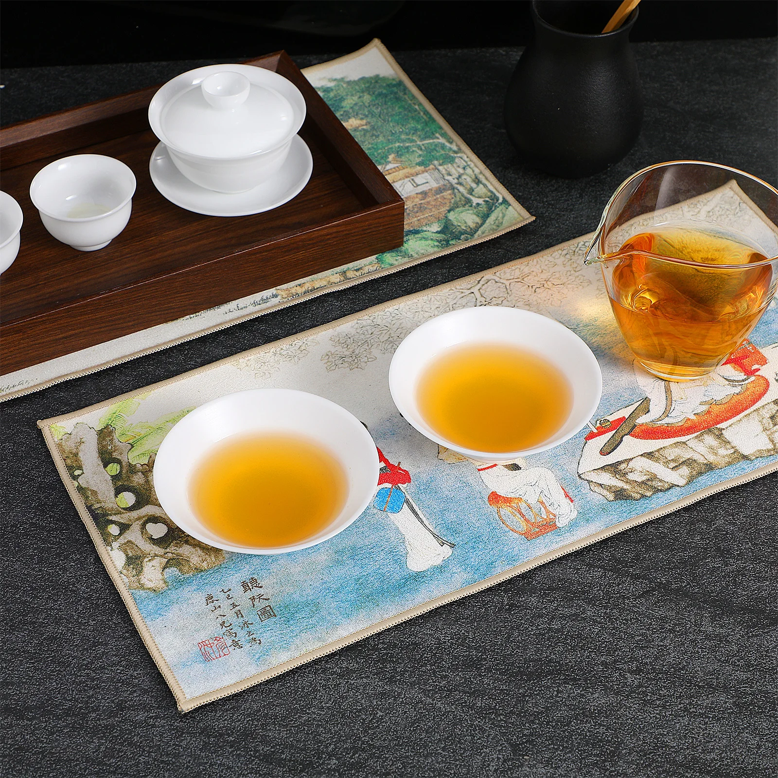 

2Pcs Tea Towel Thickened Premium Coral Fleece Kitchen Dish Towel for Teacup Glass Cookware Washing Highly Absorbent Quick Dry