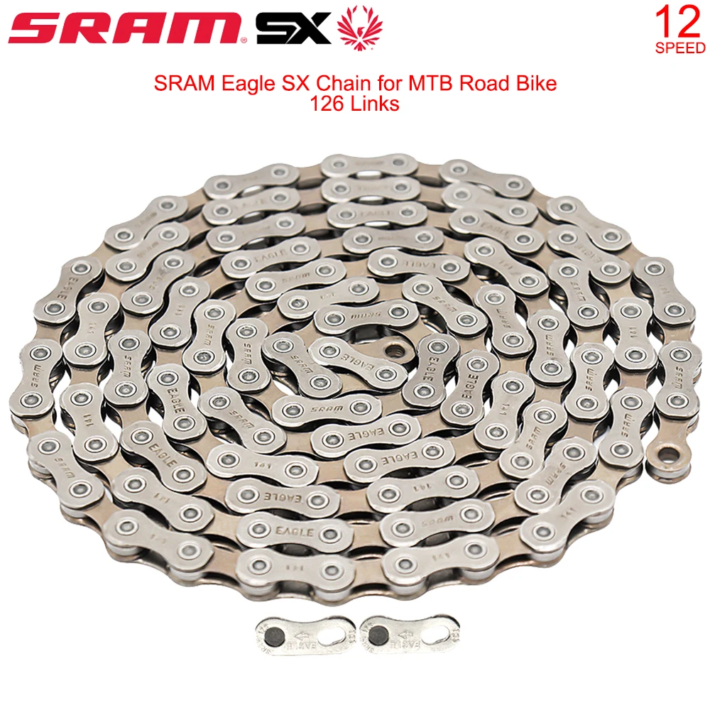 

Цепь SRAM Eagle SX для горного и шоссейного велосипеда, 126 звеньев, 12 Скоростей, 12 s