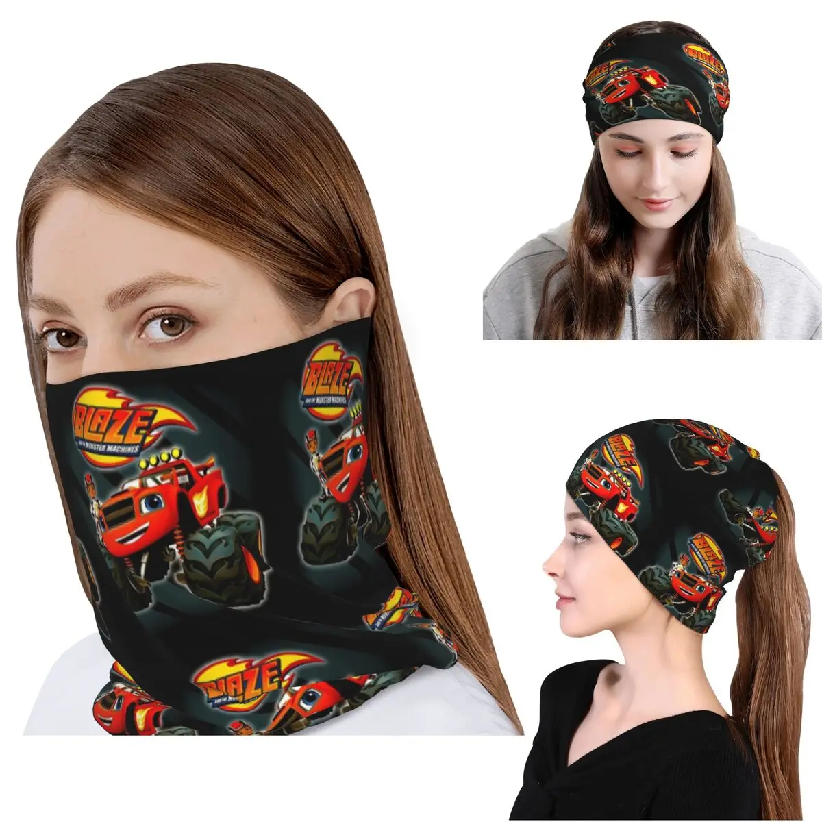 

Blaze And The Monster Machines Bandana Neck Gaiter Wrap Scarf Multifunction Face Mask Beanies Hat for Men Women Adult Windproof