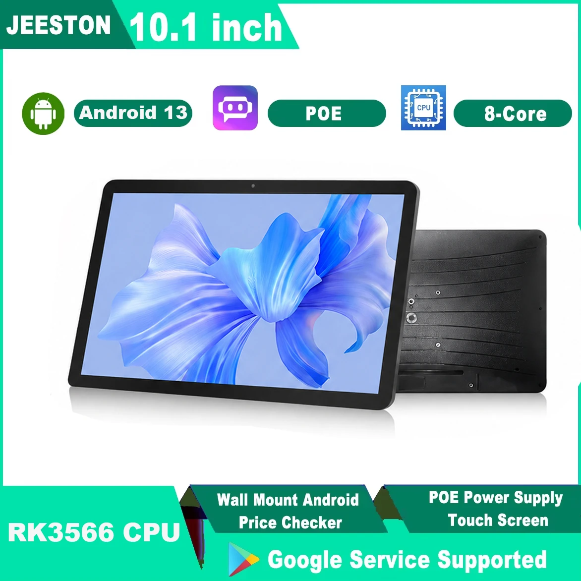 10 Inch Android 13 Industrial Tablet 2G 32G Capacitive Touch Screen Multi Media Pad Smart Home POE Monitor Photo Desktop Display
