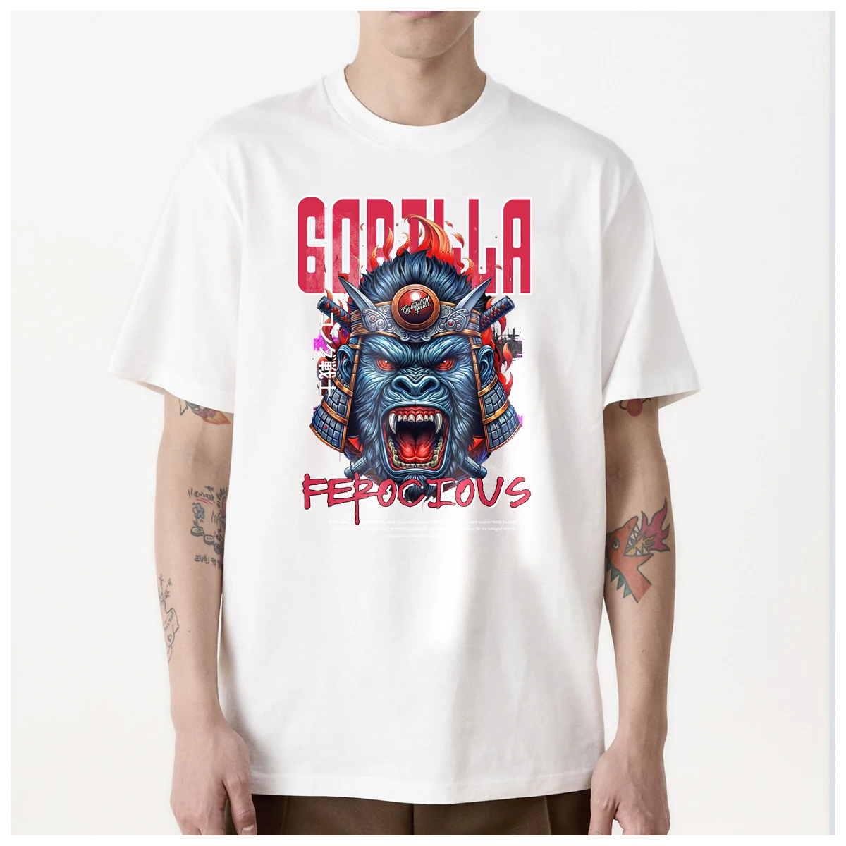 Ferocious Gorilla Fight graphics Cool t shirt mens Women Trendy Fashion 100% Cotton summer casual Streetwear Unisex couple Y2k