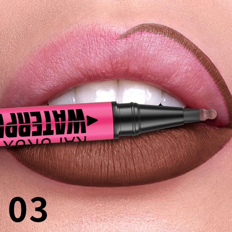1PC Vloeibare Matte12-Kleur Lipliner Potlood Waterdicht Plumping Vlek Lippenstift Natuurlijke Lip Liner Overzicht Lippen Contour Make-Up