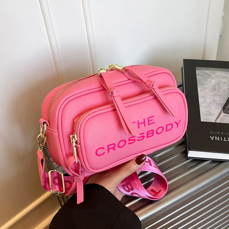 

Двухслойная сумка через плечо с карманом на молнии для женщин, повседневная сумка с широким плечевым ремнем, сумка-мессенджер большой емкости, черная