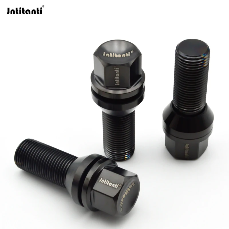 

Jntitanti Gr.5 titanium Ti-6Al-4V 17 Hex cone seat wheel rim bolt screws M14*1.5*28/35/40/45mm for refitted VW AUDI etc.