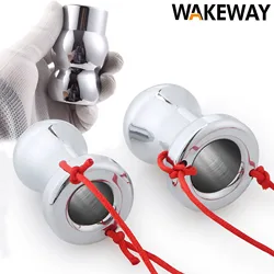 WAKEWAY S/M/L Metal Anal Plug Enema Vaginal Douche Hollow Anal Plug Anal Expansion Voyeur Device Adult Supplies Sex Toys