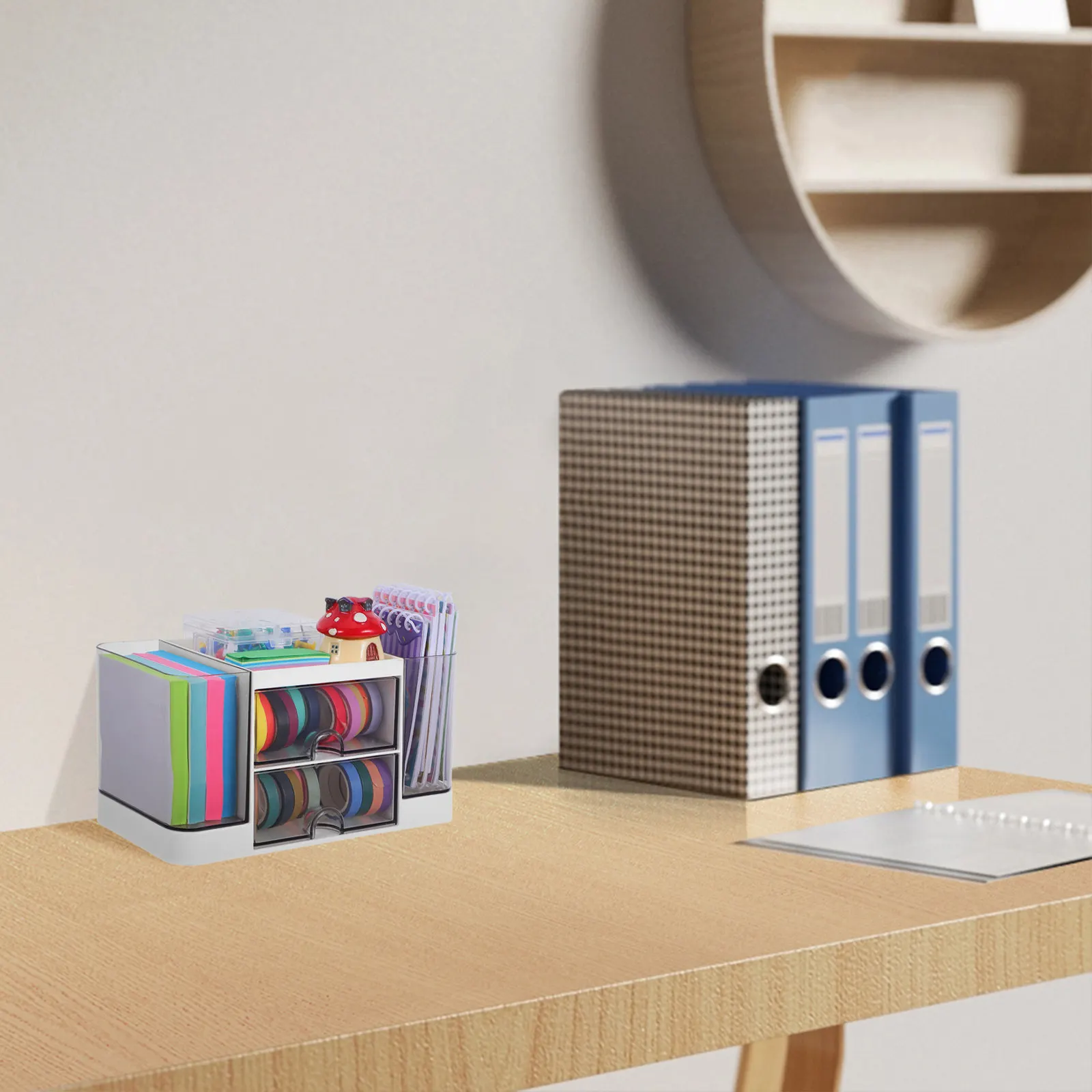 

Large Capacity Clear Plastic Drawer Organizer Desktop Storage Box for Office Home School Stationery Accessories