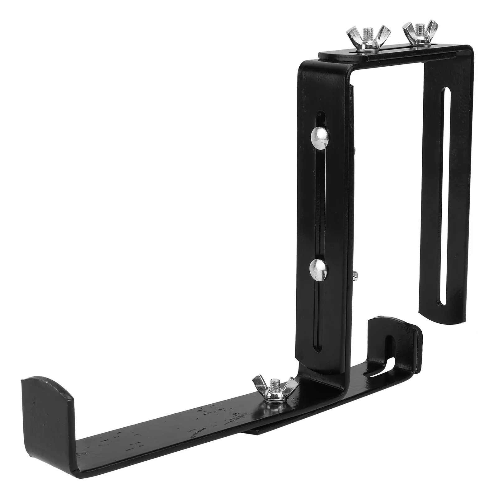 1Pcs Black Adjustable Flower Pot Balcony Hanger Iron Plant Rack Multifunctional Hanging Shelf for Living Room Garden Balcony