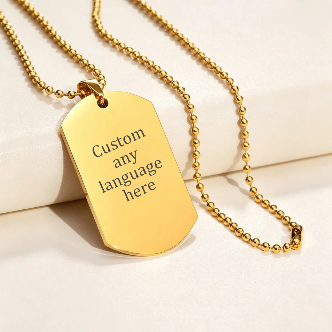 Personalized Dog Tag Pendant Necklace, Custom Engrave Gift