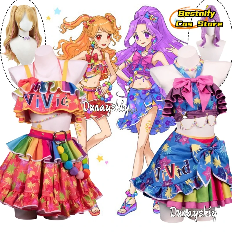 

Anime Kanzaki Mitsuki/Natsuki Mikuru Cosplay Swimsuit Costume 3D Print Lolita Style Swimsuit Skirt Beach Party Role-play Suits