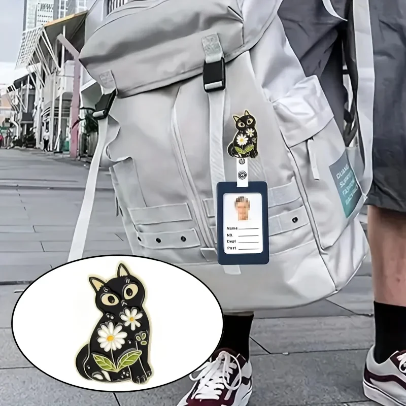 [2d plano] 1 carrete de insignia retráctil de estilo lindo con clip de metal - Cordón desmontable de 24 pulgadas, 360 °   Gancho giratorio, nailon duradero Cor