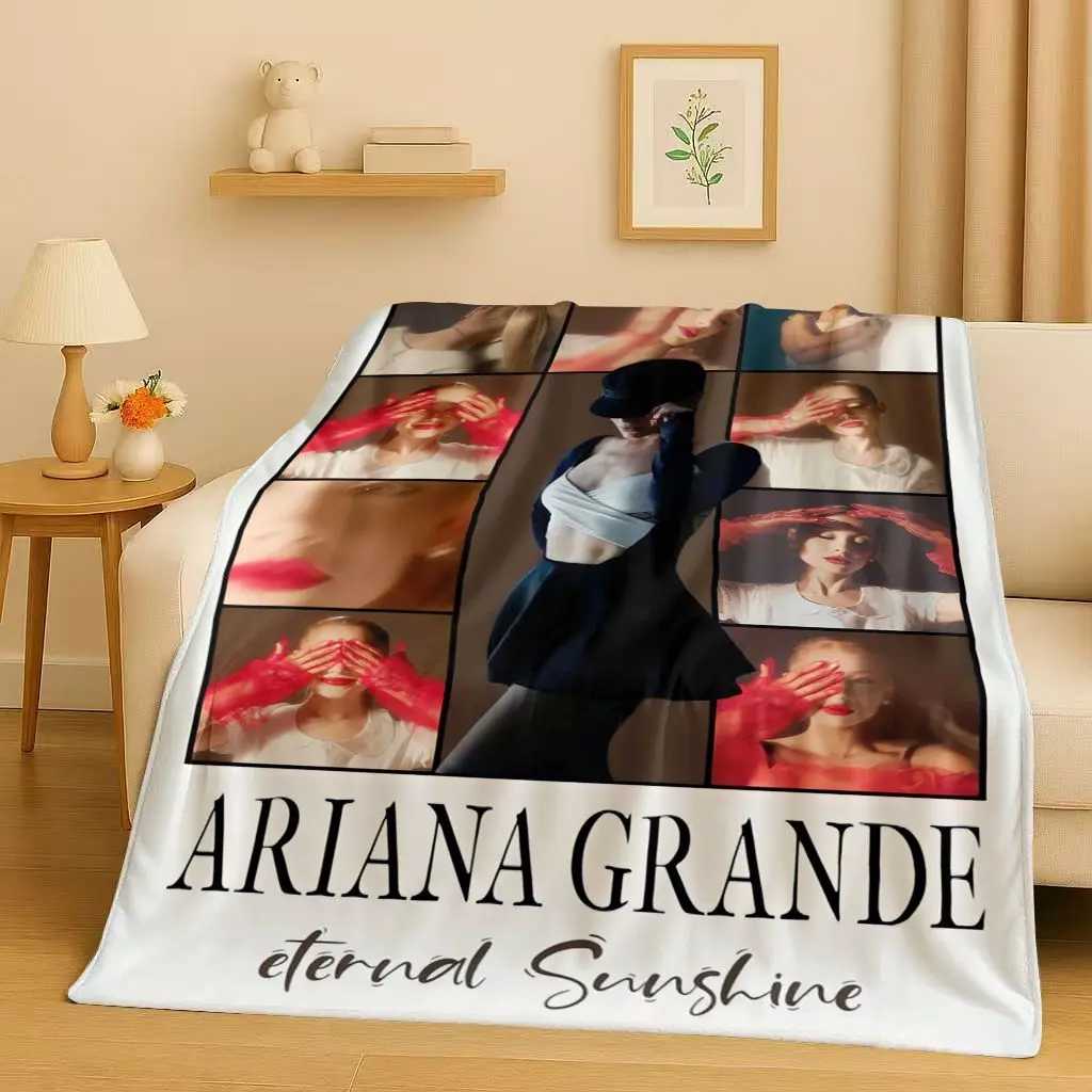 3D  Ariana Grande Cat Ari Popular Singer Flannel Blanket,Ultra Soft Warm Plush Throw for Home Bedroom Bed Sofa Cover Kids
