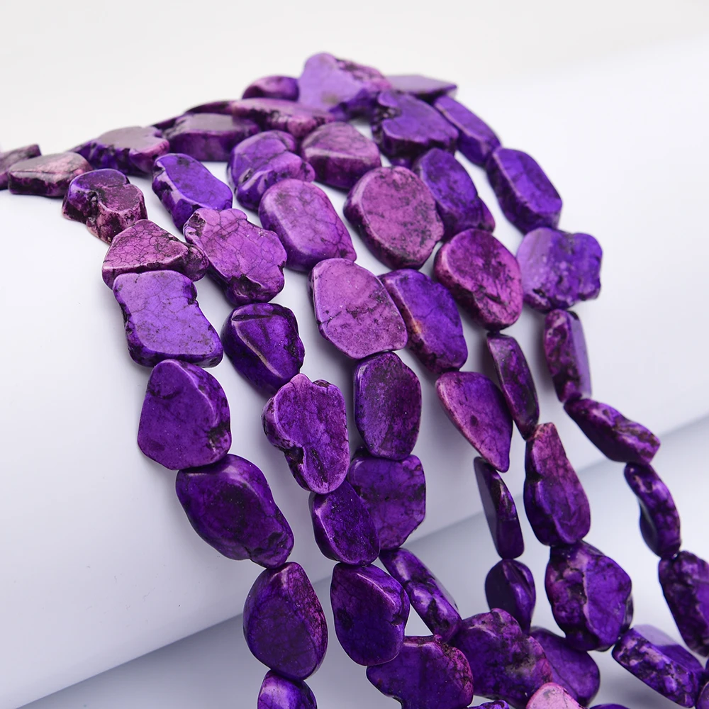 

Бусины APDGG из фиолетово-бирюзового камня, необработанные, в форме слайсов и кусочков, 15 дюймов, для изготовления украшений своими руками