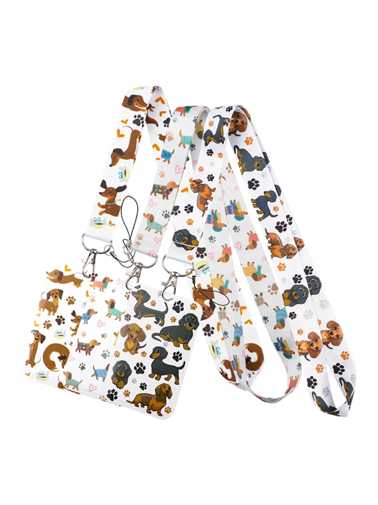 Porte-clés avec lanière de cou pour chiens de compagnie, mignon, couverture de carte, porte-Badge, corde de suspension pour téléphone portable, accessoires Anime, cadeaux