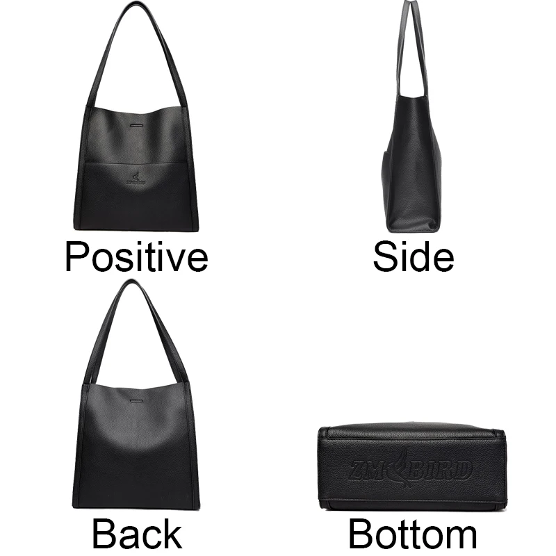 Bolso sencillo de gran capacidad para mujer, bolsa de hombro de cuero suave, de diseñador de lujo, informal, 2024