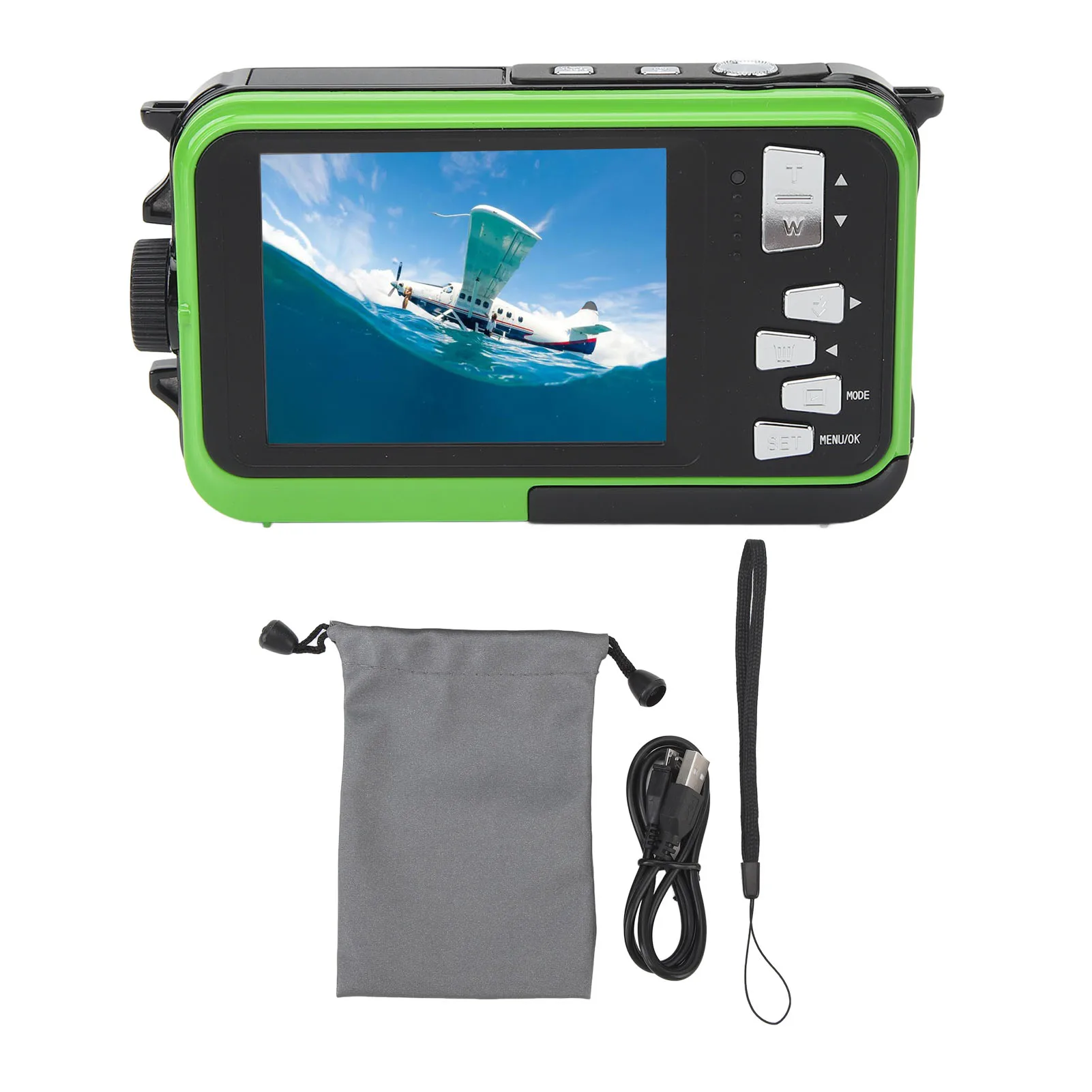 

Portable Digital Camera Face Detection Underwater Camera Dual Screen 16X Digital Zoom with Built in Fill Light for Travel
