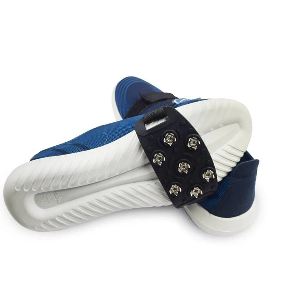 

2pcs Anti-slip Shoe Covers 7 Studs Crampon Cleat Lightweight Durable Portable Non-slip Hook Loop Strap Adjustable Fits Sneakers