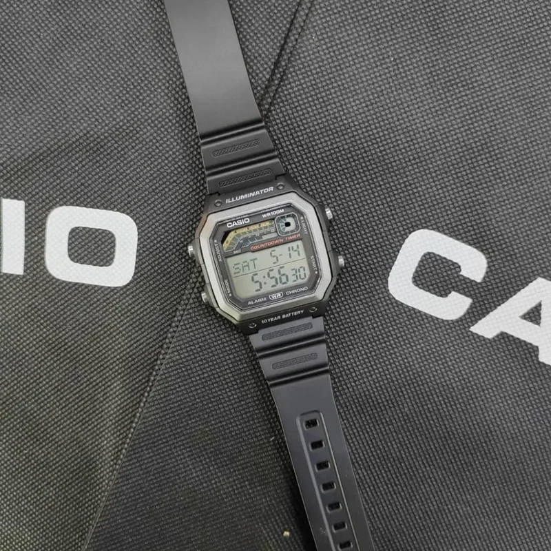 ساعة كاسيو أصلية للرجال مقاومة للماء في الهواء الطلق ساعة كوارتز كهربائية متعددة الوظائف رياضية للطلاب شاشة رقمية للرجال