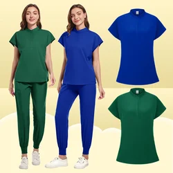 Set di abbigliamento da lavoro manica corta infermiera ospedaliera dentista orale sala operatoria uniforme farmacia estetista può essere personalizzato multicolore