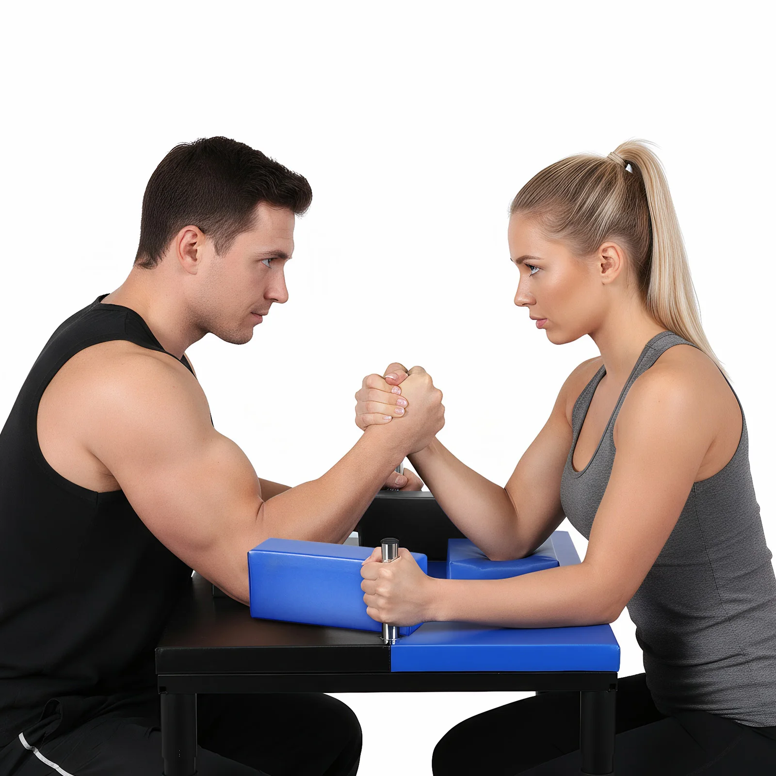 

Standard Arm Wrestling Battle Table Arm Wrestling Muscle Exerciser W/ Elbow & Forearm Pads Steel Farme for Home Gym Office Club