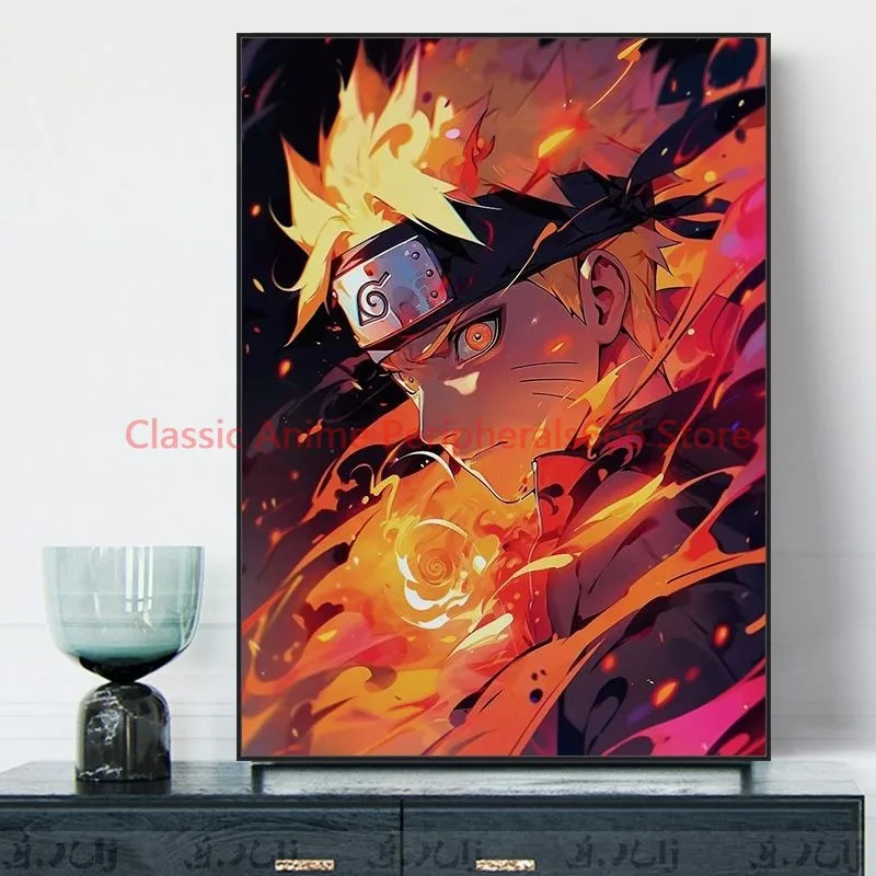 Naruto entrada pendurado pintura anime naruto sasuke kakashi sala de estar decoração pintura quarto das crianças cabeceira mural masculino