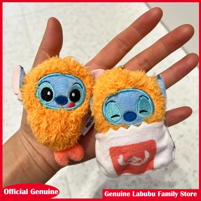 Miniso Cartoon Stitch Gamberetti fritti Peluche Portachiavi Ciondolo Cartoon Kawaii Doll Roba Zaino Appeso Ornamento Decor Regalo carino