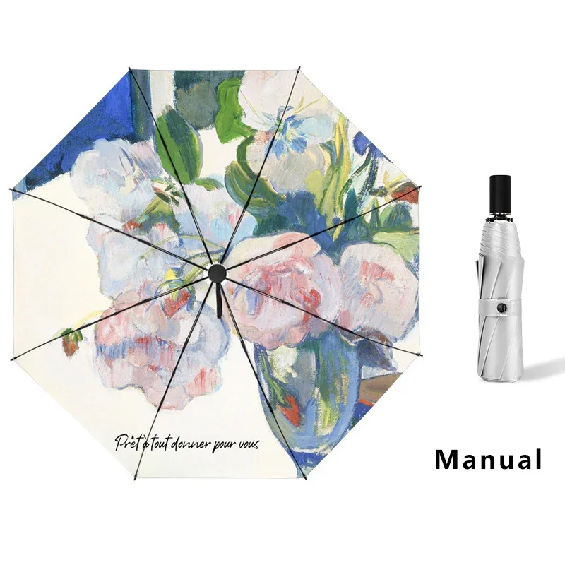 

Rose Titanium Silver Automatic Umbrella Rain Women Anti Uv Travel Folding Sun Umbrellas Rainproof Windproof Parasol