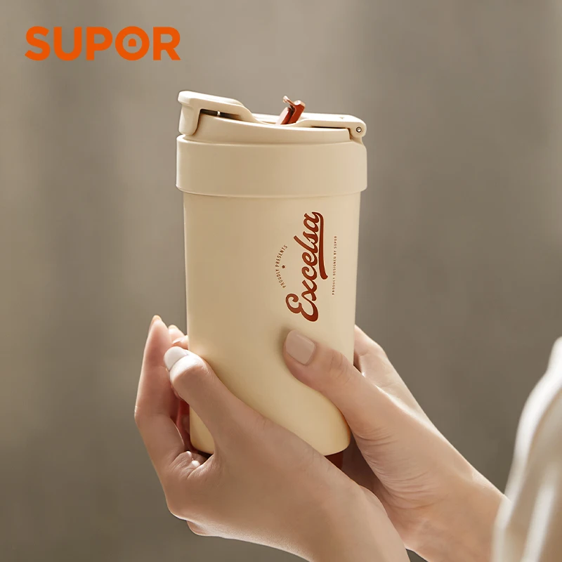 SUPOR 500ml Stainless Steel Coffee Cup Travel Thermal Mug Leak-Proof Thermos Bottle Tea Coffee Mug Vacuum Flask Insulated Cups