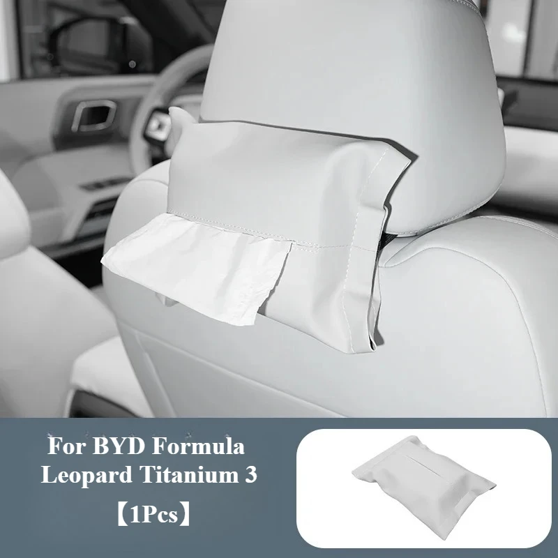 

Car Tissue Boxes For BYD Formula Leopard Titanium 3 Seat Back Leather Tissue Bag Hanging Paper Box Car Interior Accessories