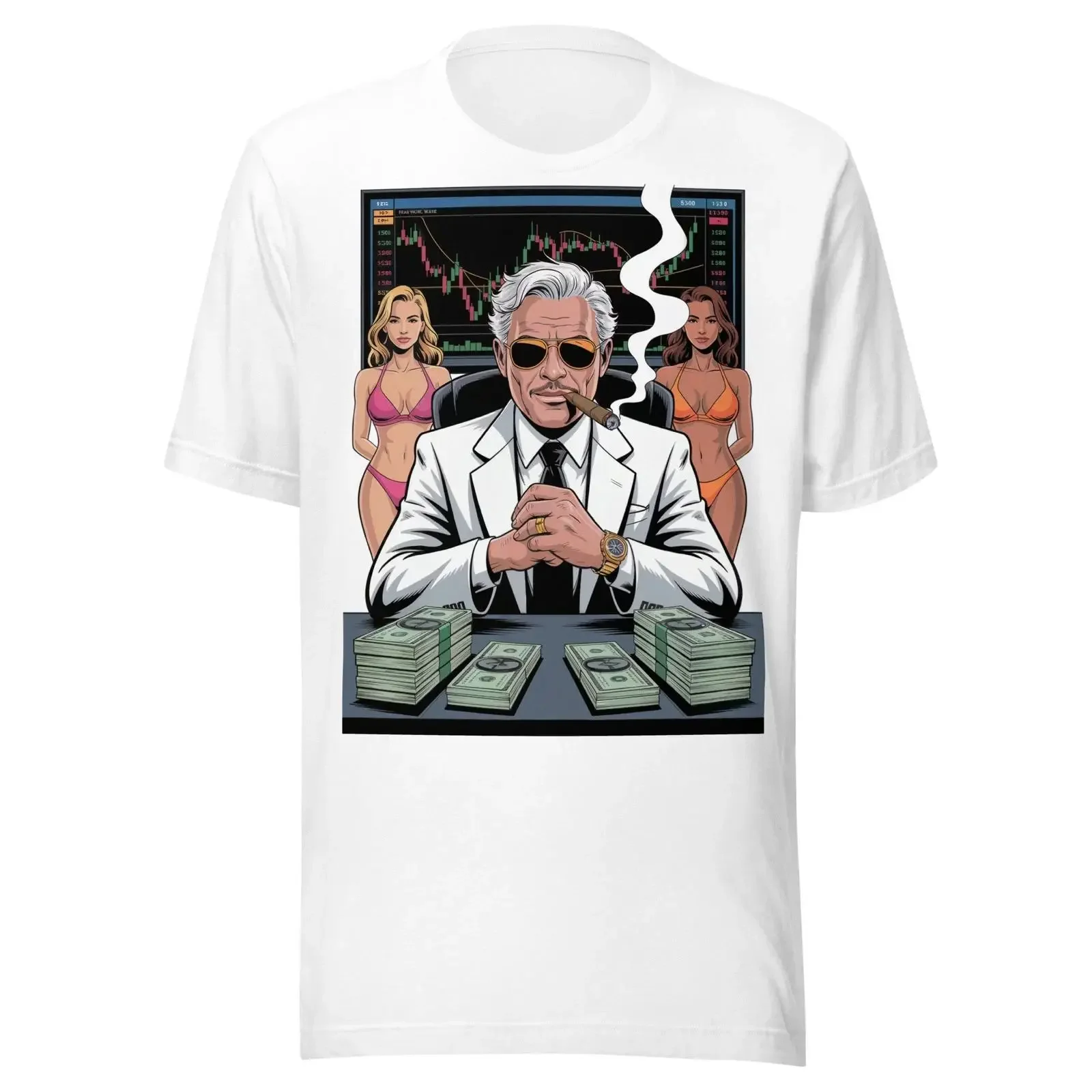 Wall Street Crypto XRP Millionaire Stock Broker GTA5 Day Trader Forex T Shirt vintage Washed Casual fashion Stretched Versatile