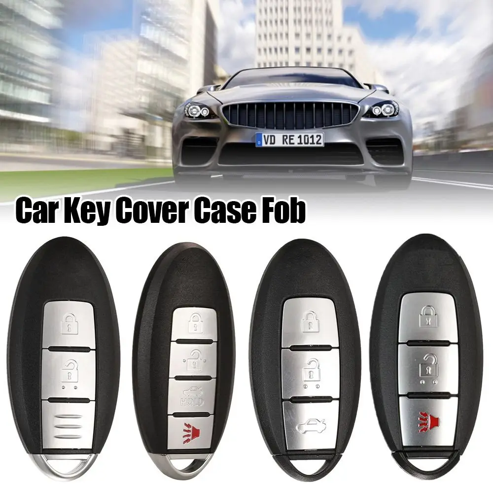 2/3/4 Buttons Car Remote Key Shell Black Uncut Blade Car Key Case ABS for Nissan/Altima/Maxima/Murano/Rogue/Sunny/Teana/Versa