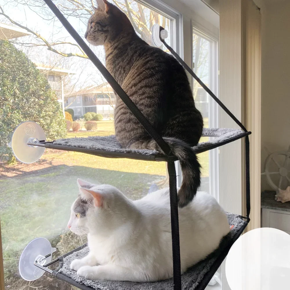 

Double-Layers Cat Hammock Cat House Suction Cup Type Hanging Type Hanging Basket Hanging Nest Bed Window Balcony Pet Kitty