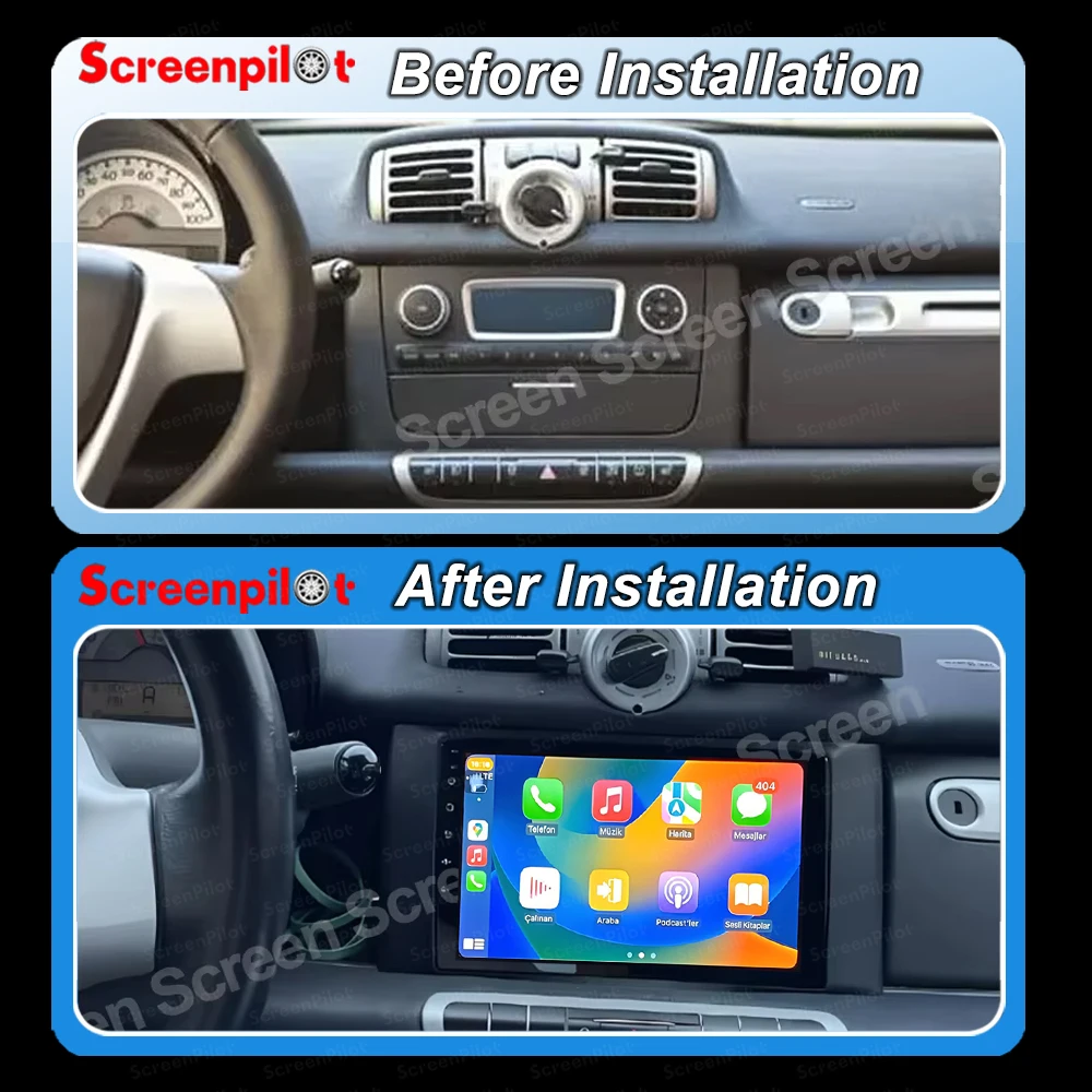 Android 16 For Mercedes Benz Smart Fortwo 2005 - 2010 2011-2015 Car Radio Carplay Multimedia Stereo Auto Player GPS Navigation