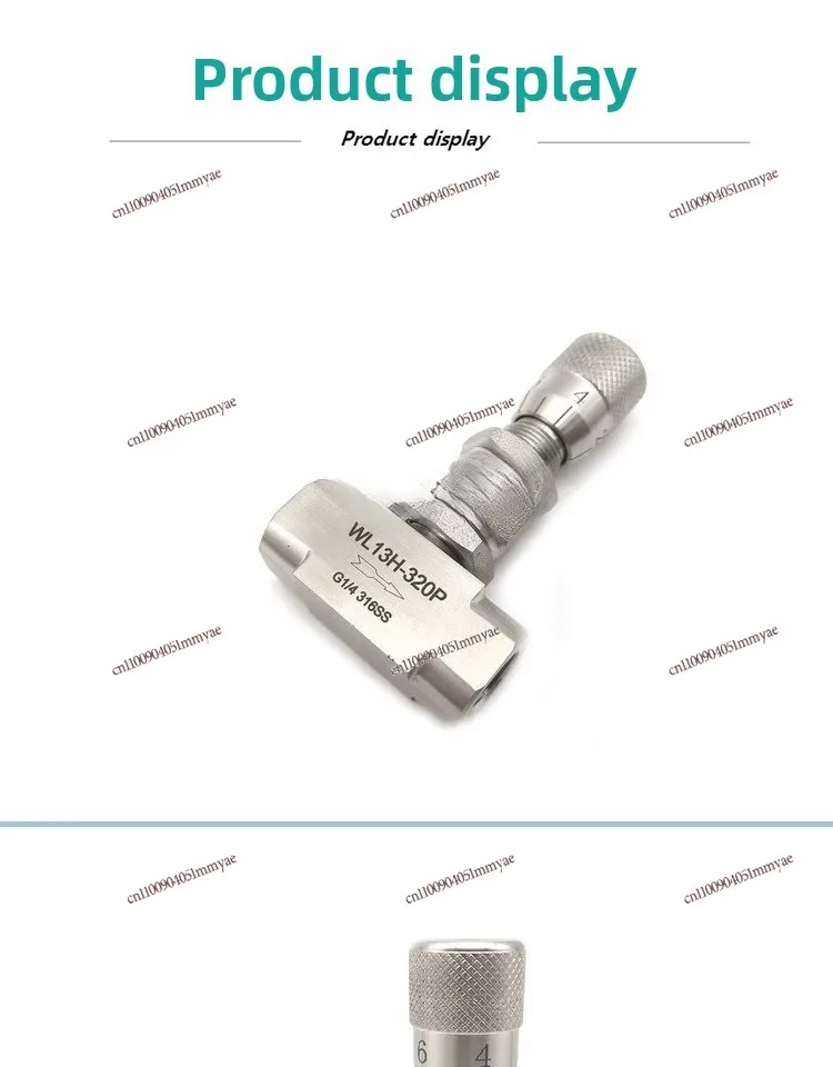 Stainless steel inner wire micro regulating valve graduated flow thread