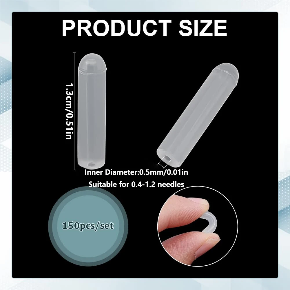 20Pcs Milky White Silicone Needle Caps, Dispensing Tip Protector, Anti Leakage Anti Solidification Cover