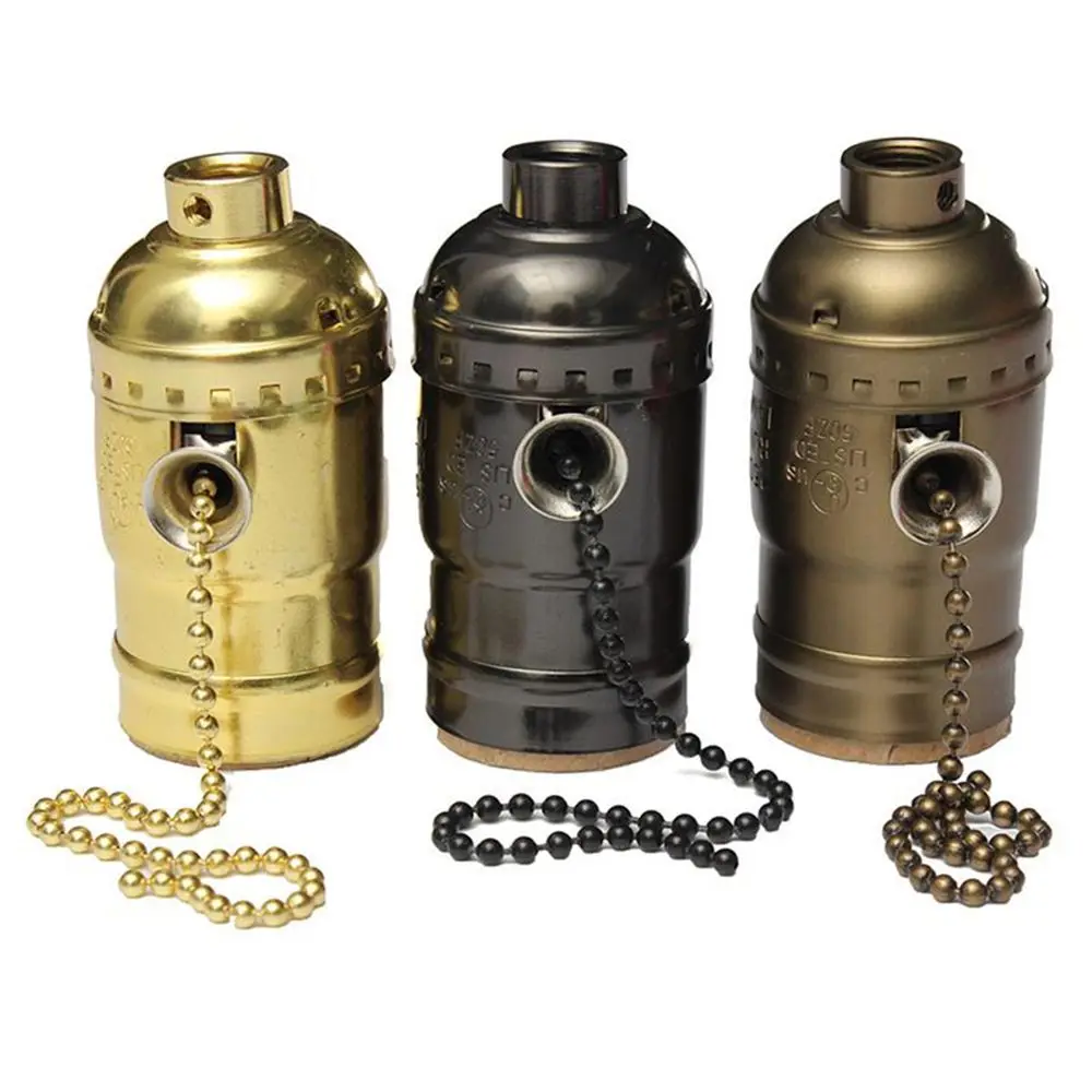 Retro Top Quality Aluminum Shell Base Lamp Holder Edison E26/E27 Socket Holder Lamp Bases Accessories No Switch Lighting