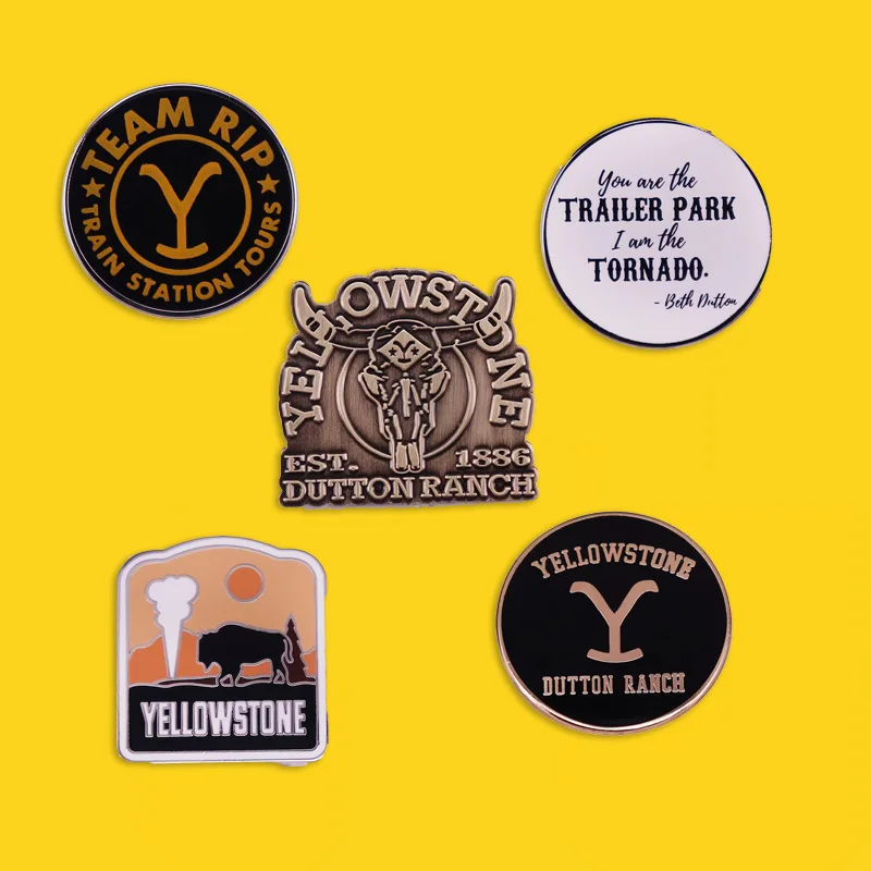 Yellowstone Dutton Ranch Enamel Pin TV Drama Retro Badge Backpack Pin Film and Television Peripheral Jewelry Gift