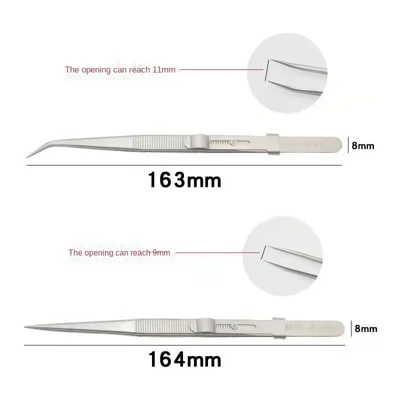 1pcs Stainless Steel Fine Tipped Precision Tweezers Adjustable Tweezers For Nail Enhancement Tools Tweezers Wholesale