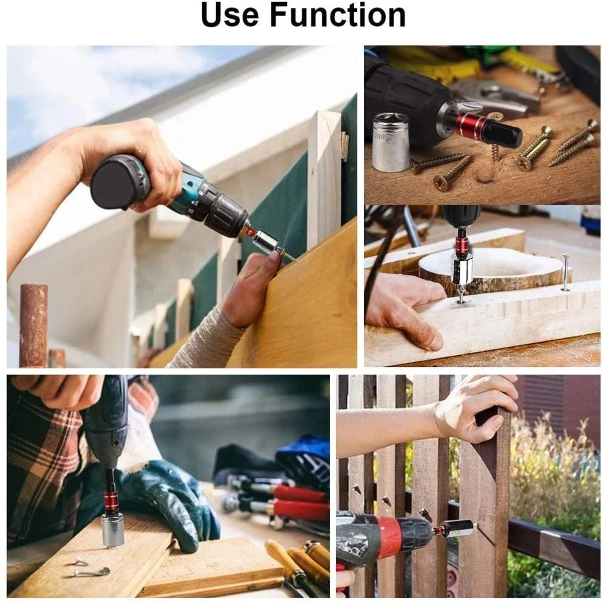 3 Tác Động Ổ Cắm Adapter 1/4 "3/8" 1/2 "Inch Dr Nối Dài Chuôi Lục Giác Điện Ô Tô Khoan Khớp nối Dài Hạt Lái Xe
