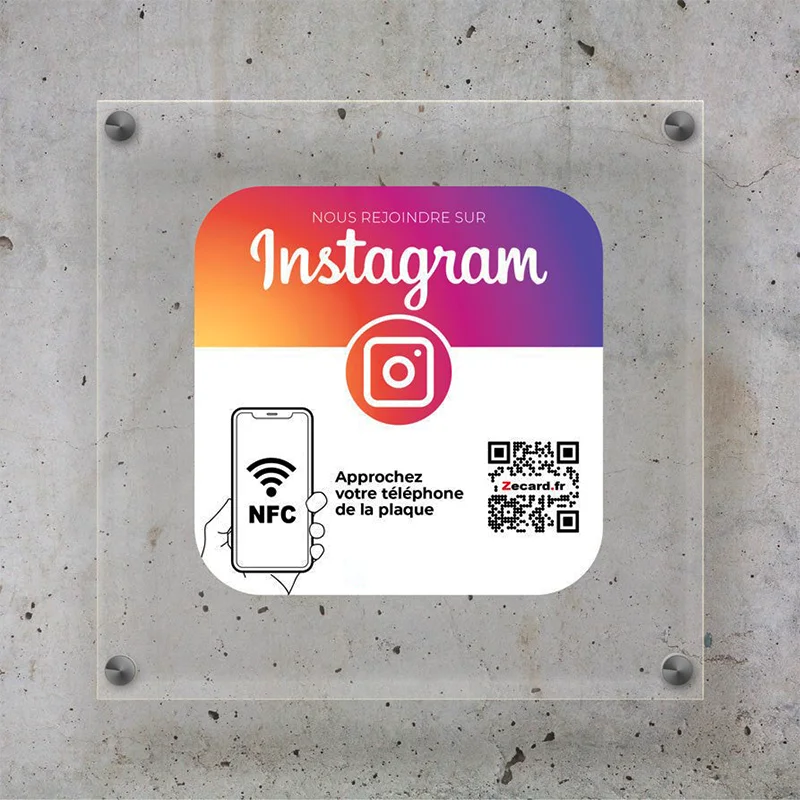 

Google NFC Обзорная пластина Акриловая УФ-печать QR Sign Ins Нажмите или Сканируйте Бесконтактный QR-код Знак NFC QR-код Обзор Google NFC Tag