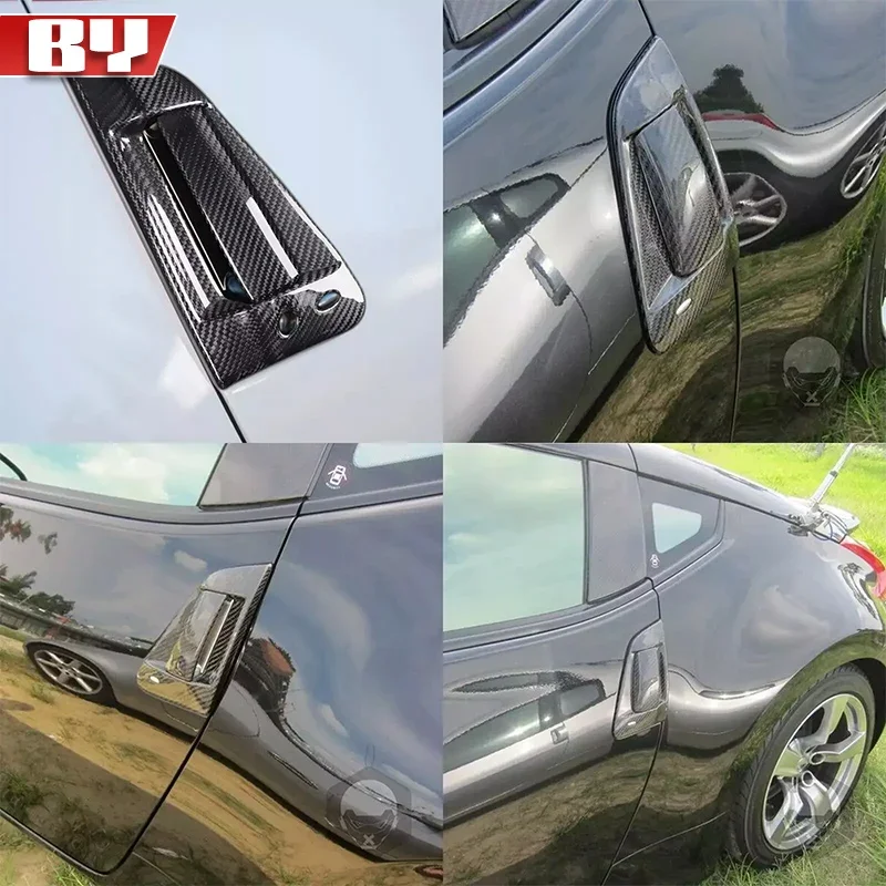 

For Nissan 370Z Z34 2009-2019 accessories Car Dry Carbon Fiber Exterior Door Handle Frame Cover Decoration Sticker