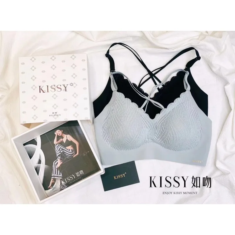 

Сплошной цвет, классическое простое спортивное нижнее белье Kissy, женский красивый бюстгальтер с перекрестием на спине D5090