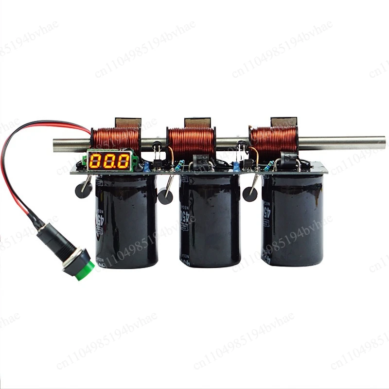 High Voltage Integrated Electromagnetic Cannon Simple Multi-stage DIY Coil Cannon Kit Physics Experiment Teaching Science