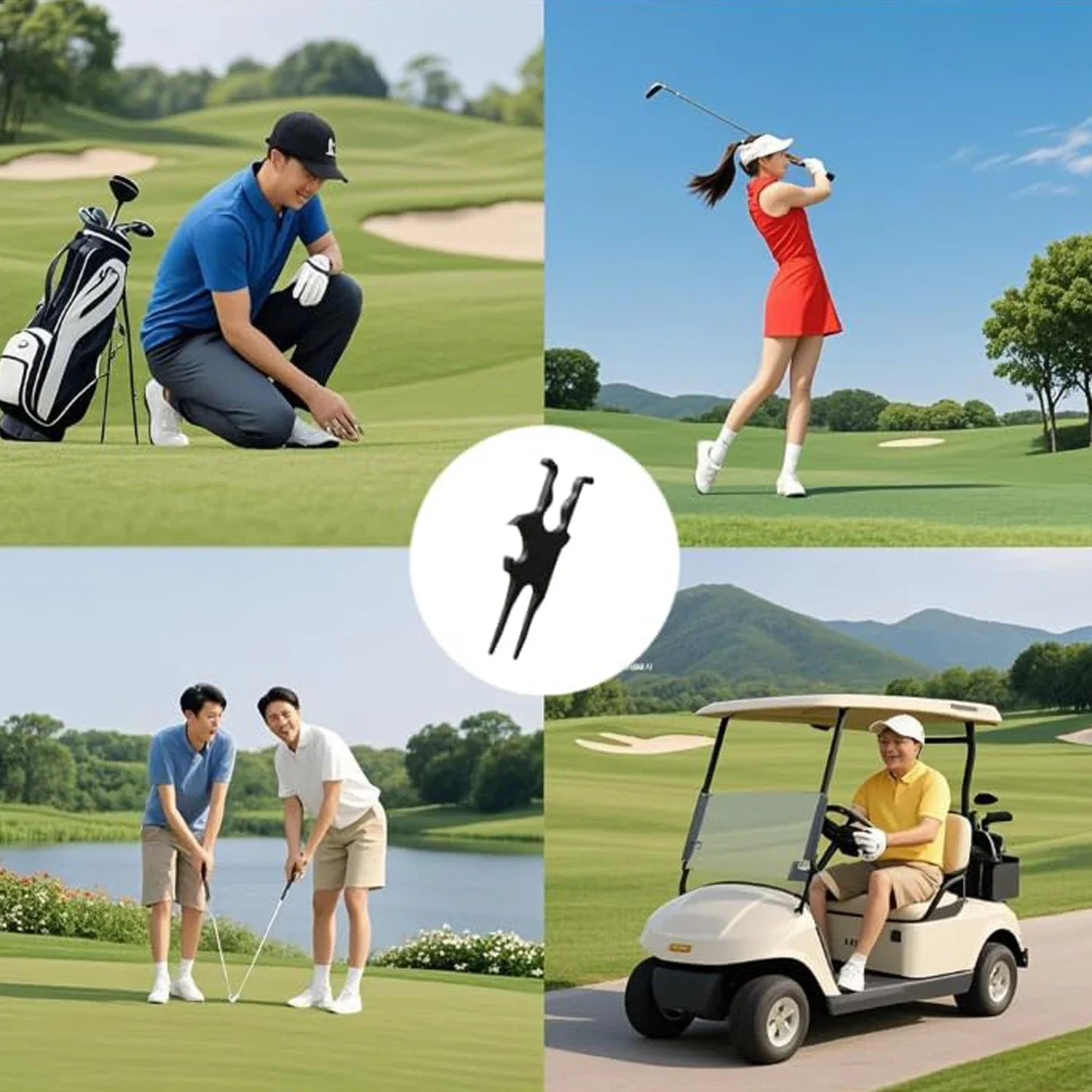 1 peça/2 peças multiferramenta de golfe para clipe de charuto de 1.3cm/0.51 polegadas e ferramenta divot carrinho de golfe magnético clipe de suporte de charuto acessórios de carrinho de golfe